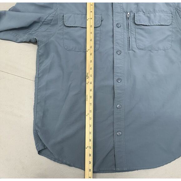 Duluth Trading Co Fishing Shirt Blue Mens Medium Vented Long Sleeve Button Down - Picture 5 of 5